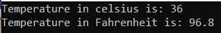 Convert Celsius to Fahrenheit in C#